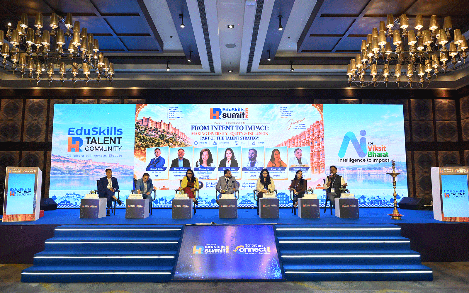 Panel discussion on the EduSkills Summit stage