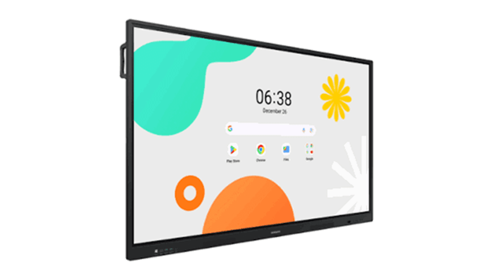 Interactive panel showing a classroom home screen
